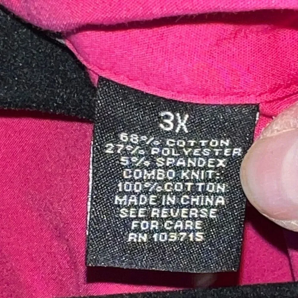 Zac & Rachel Pleated Button Down Top Women’s 3X-Large Pink Long Sleeve V-Neck - Picture 6 of 11